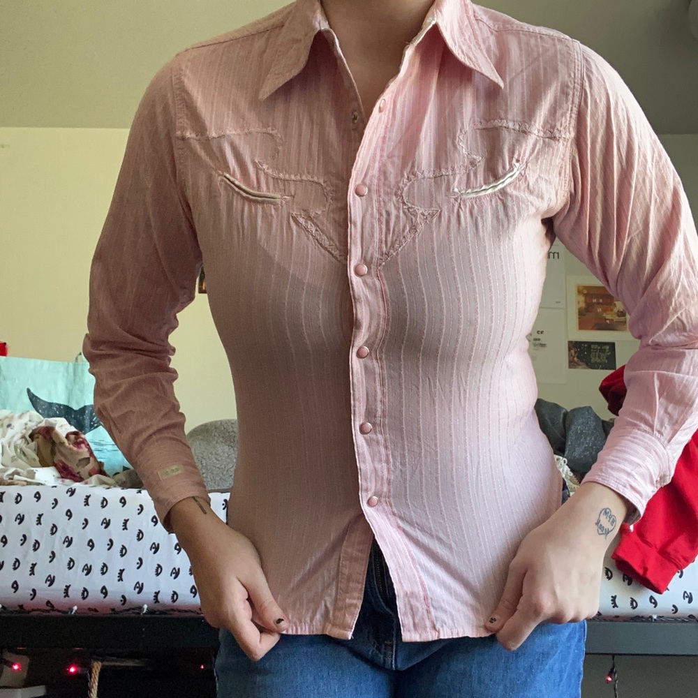 Twenty X Pink Snap Button Down Western Top!